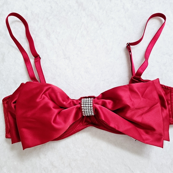 🆕️Victoria's Secret Dream Angels Wicked Unlined Bow Balconette Bra & Panty - Picture 7 of 16
